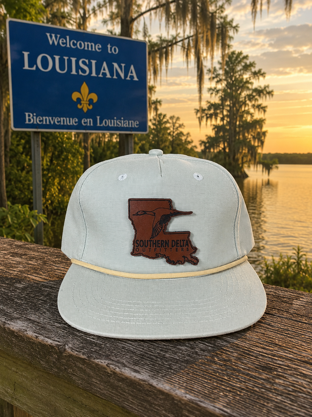 SDO Louisiana Leather Patch Rope Hat