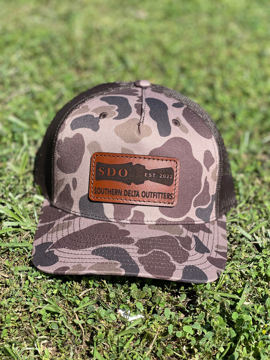 Old School Camo Duck Call leather patch edition 🦆