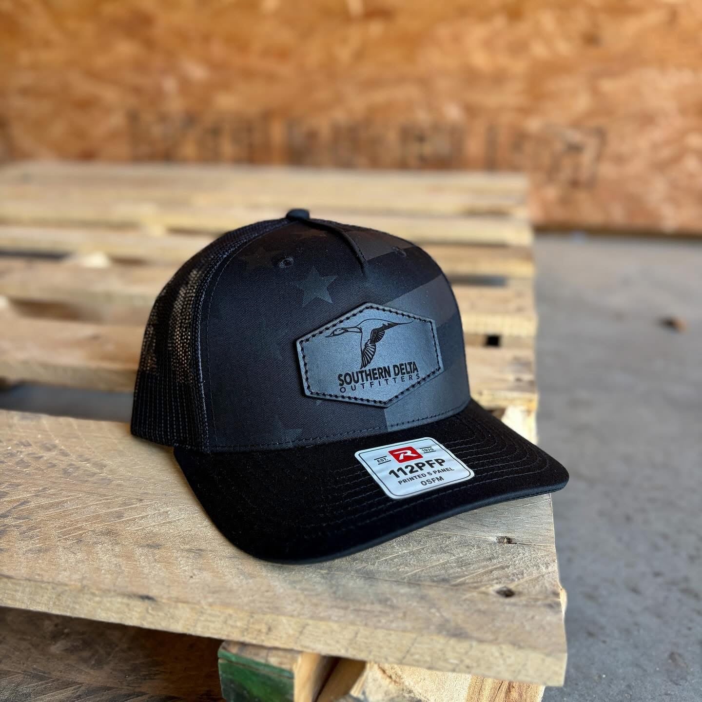 Black on Black Leather Patriotic