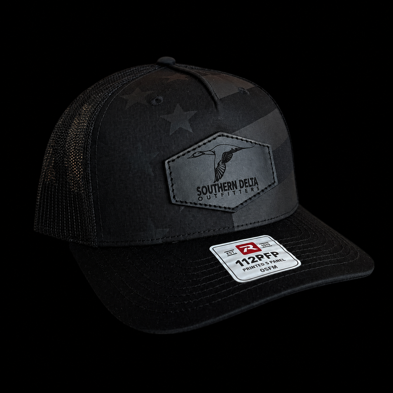 Black on Black Leather Patriotic