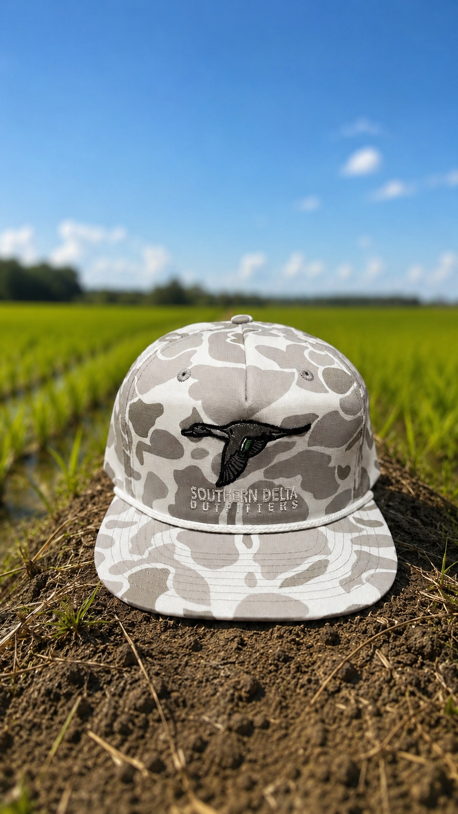 SDO Snow Camo/White Rope Hat Pintail