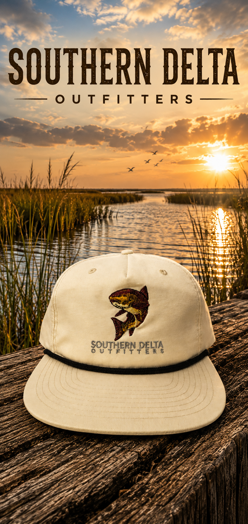 SDO Redfish Birch/Black Rope Hat