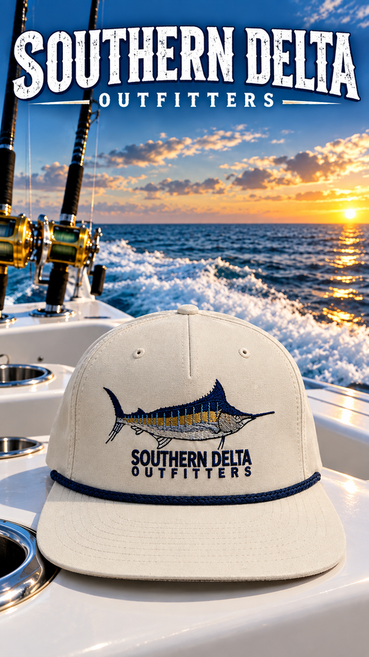 SDO Marlin White/ Black Rope Hat